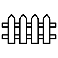 Small black line clipart of a fence panel