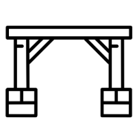 Small black line clipart of a pergola